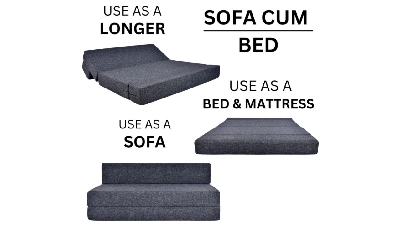 Friends Life Fashion Life-5X6 Comfort for All with 3 Flower 3 Seater Double Foam Fold Out Sofa Cum Bed