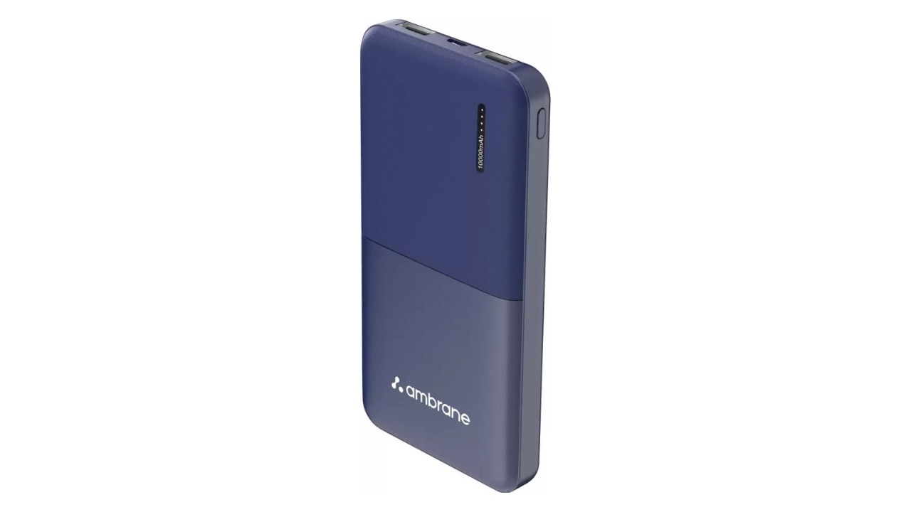 Ambrane 10000mAh 12W Compact Pocket-Size Power Bank – Lightweight and Portable
