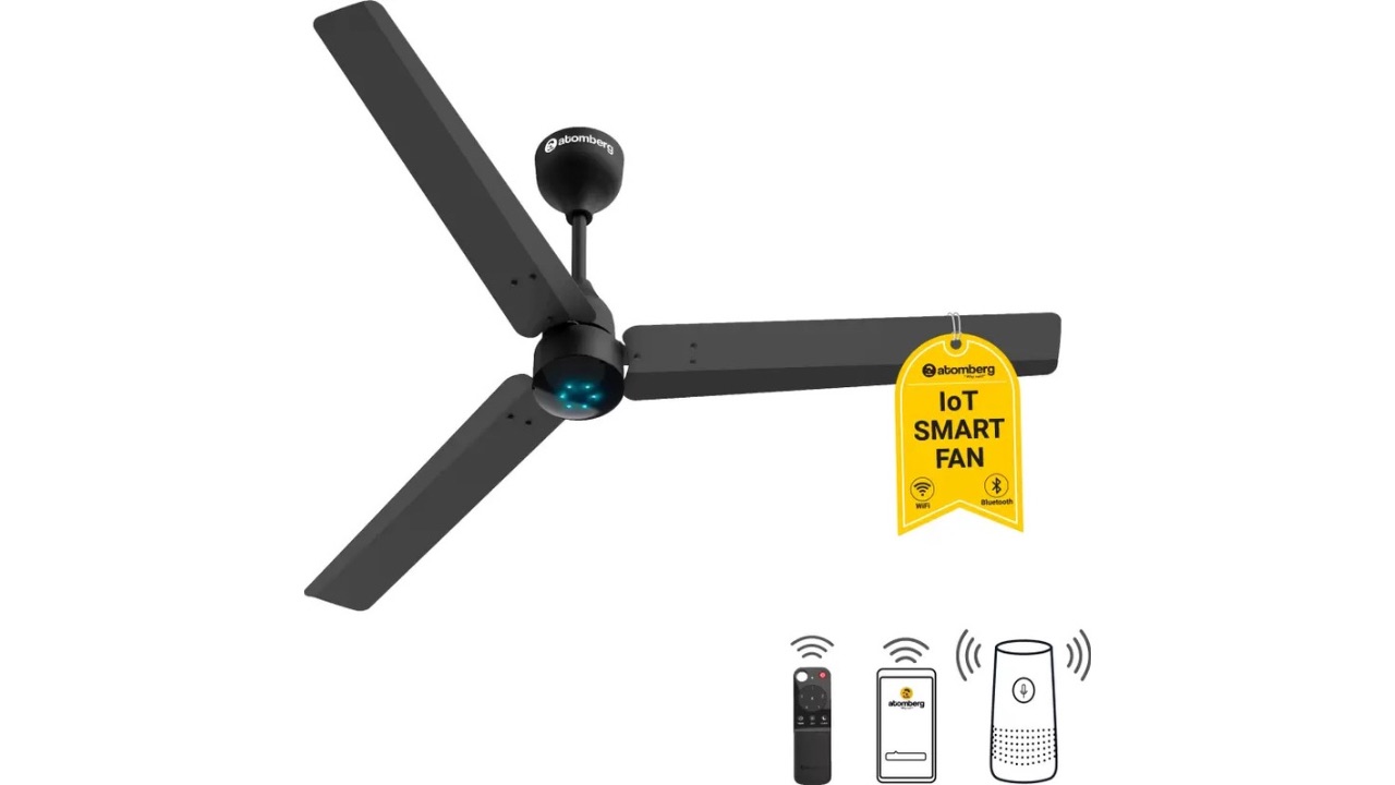 Atomberg Renesa Smart Midnight Black 5 Star 1200 mm 3 Blade Ceiling Fan