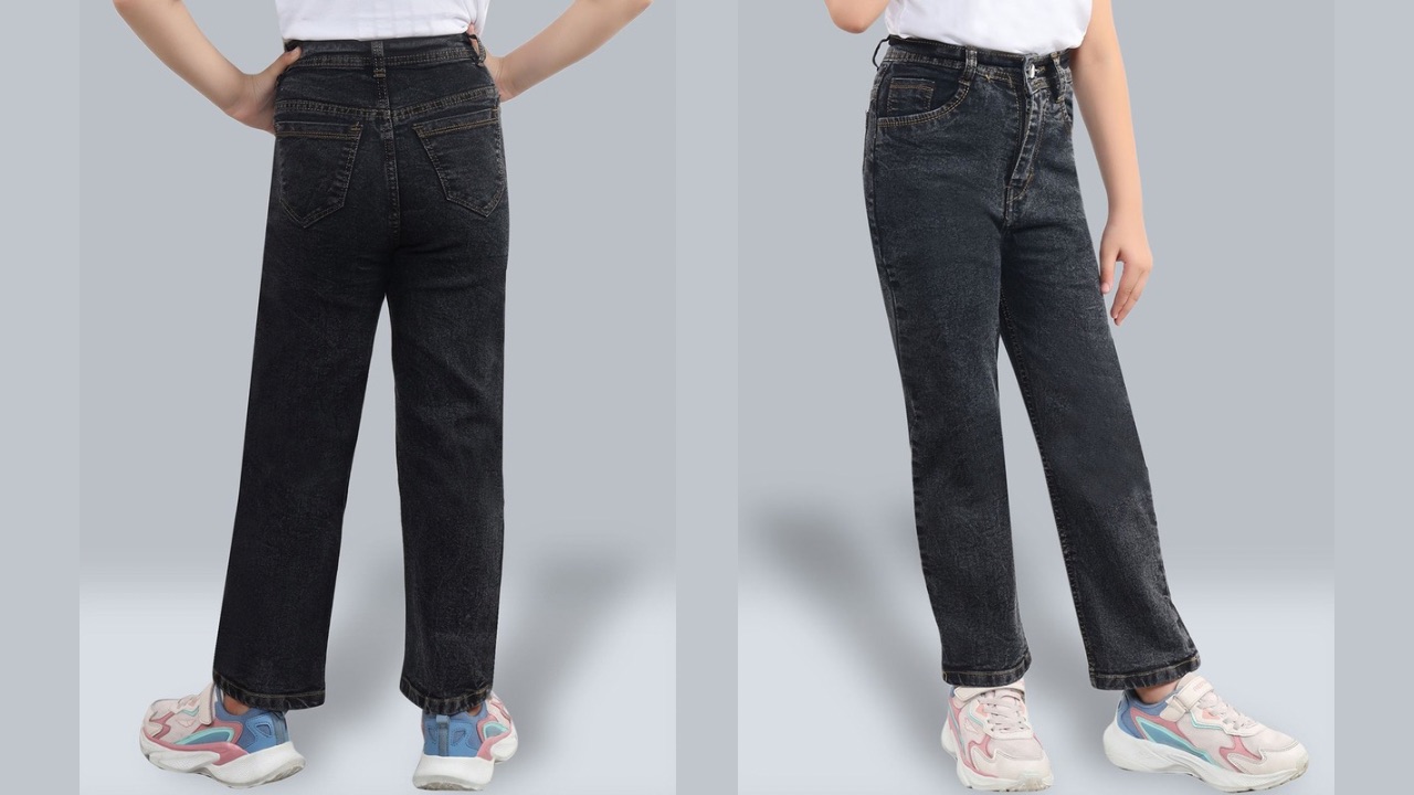 BAESD Girls Straight Fit Clean Look Ripped Jeans