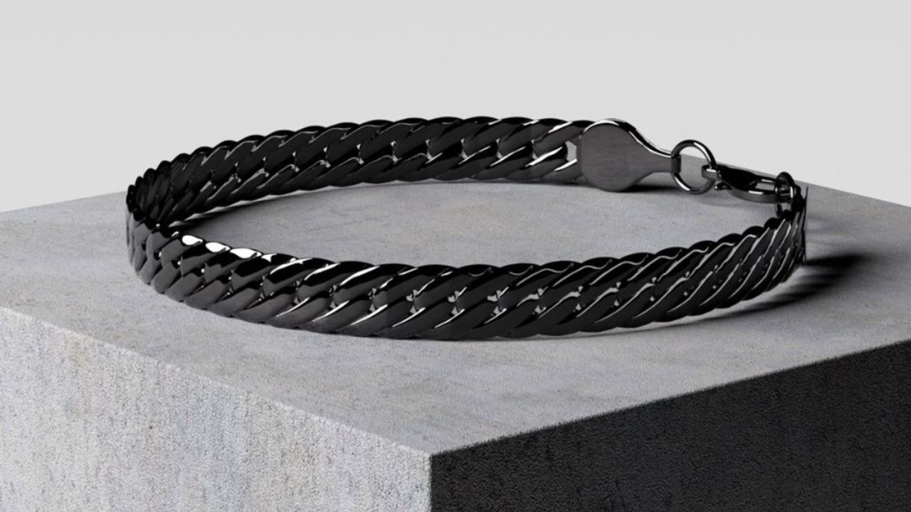 BLACK MAMBA Men Brass Black Plating Tucano Wraparound Bracelet