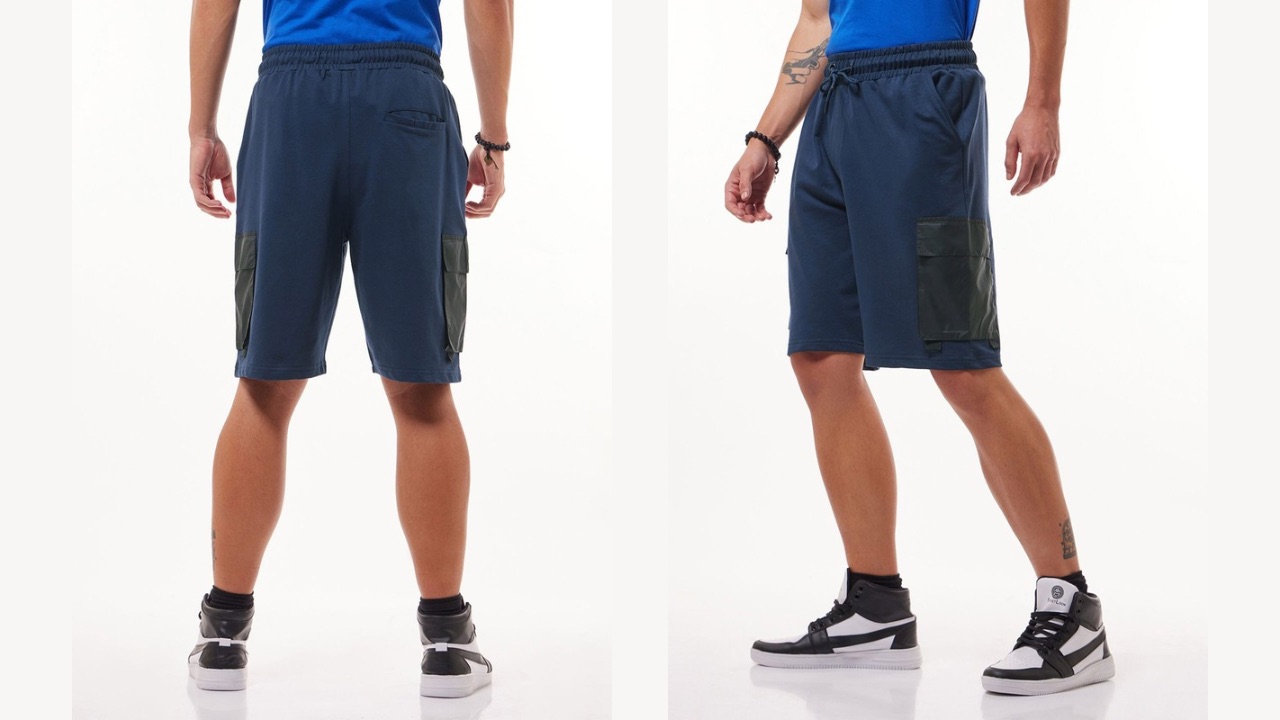 Bewakoof Men Color Block Oversized Cargo Shorts