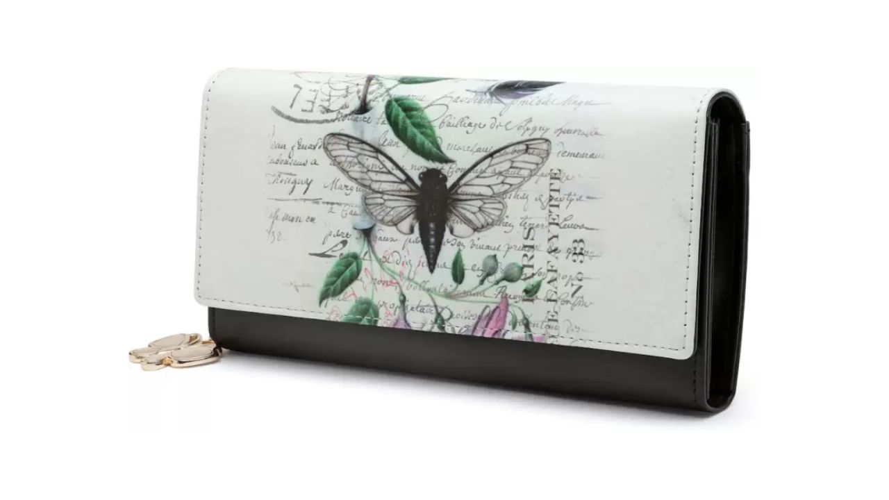 Butterflies Casual White Clutch