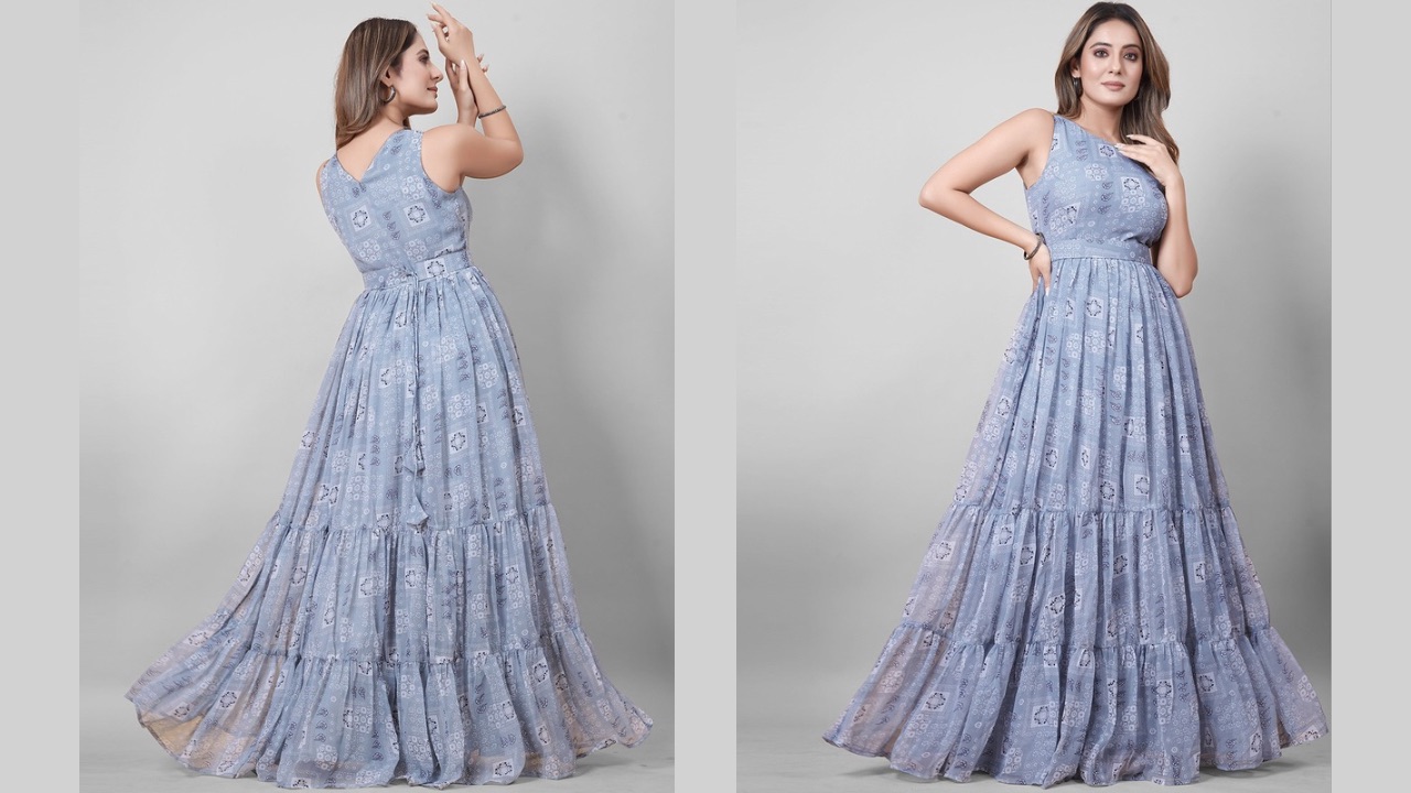 CHANSI Women Floral Print Tiered Maxi Dress