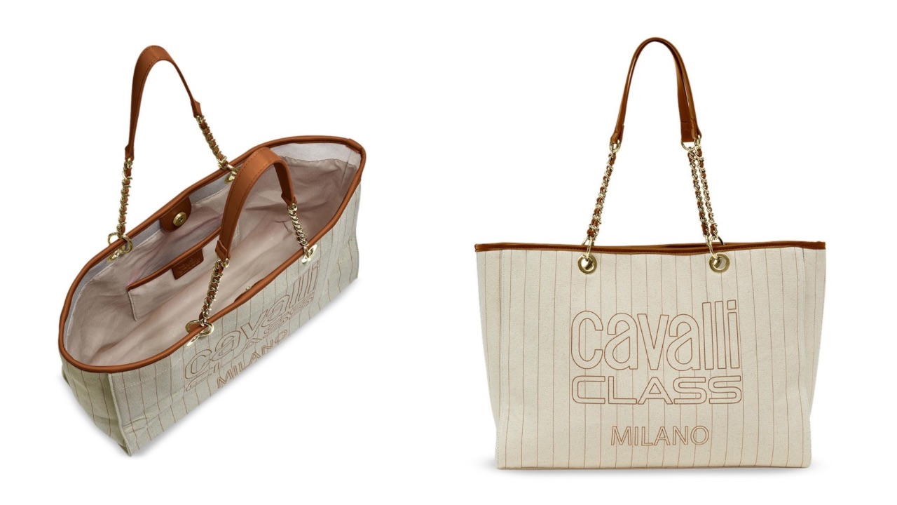 Cavalli Class Printed Shopper Tote Bag