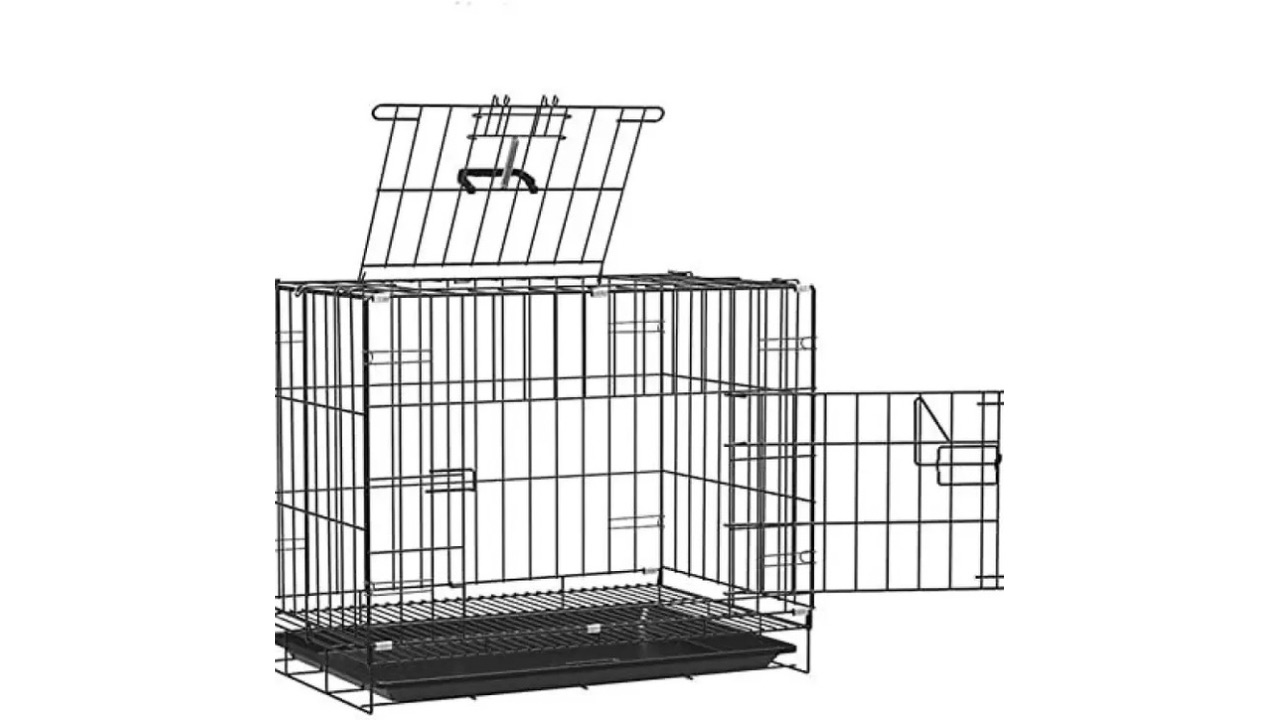 Chullbull Pet Products Double Door Folding Metal Dog Cage