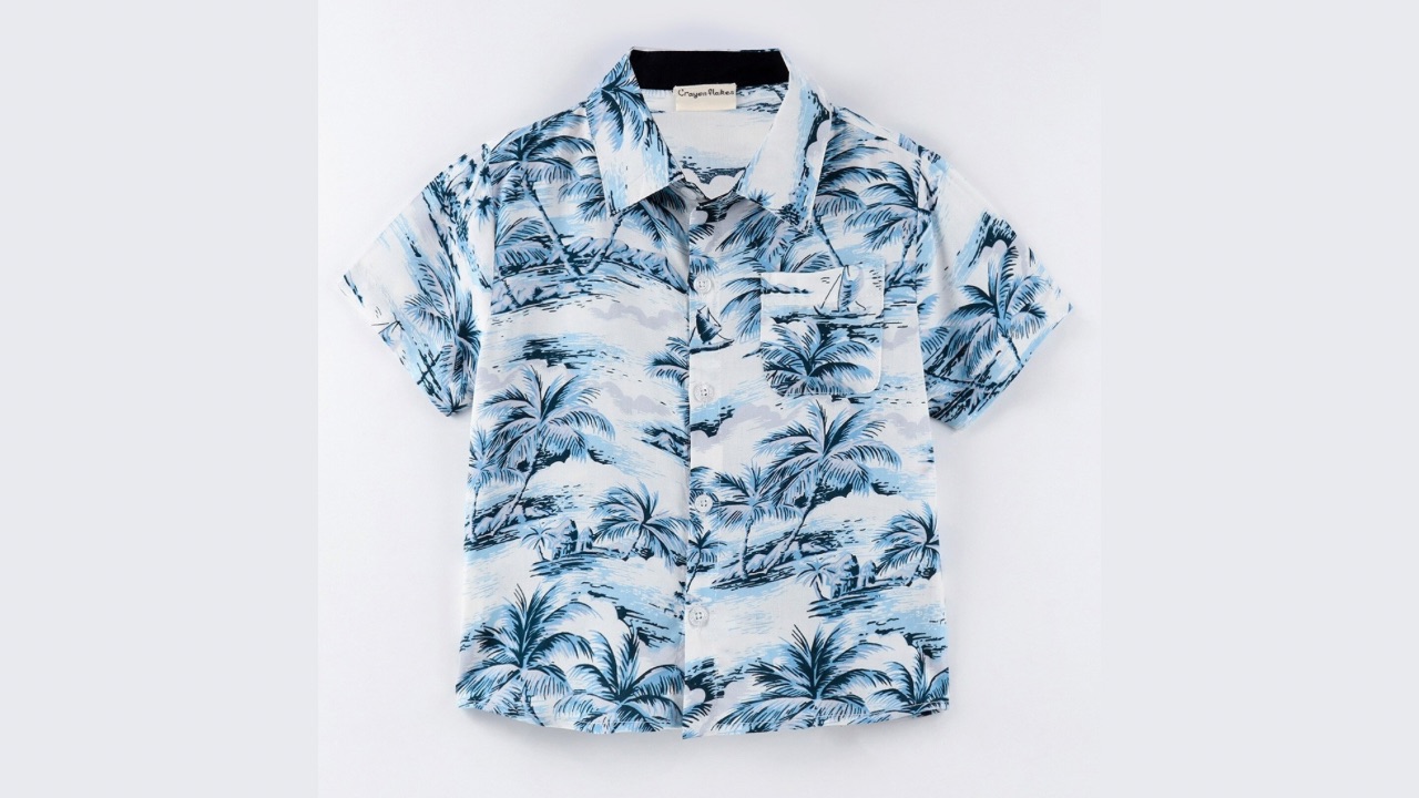 CrayonFlakes Boys Floral Printed Opaque Casual Shirt