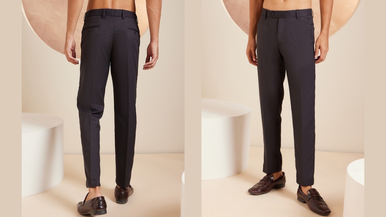 DENNISON Men Smart Tapered Fit Easy Wash Trousers