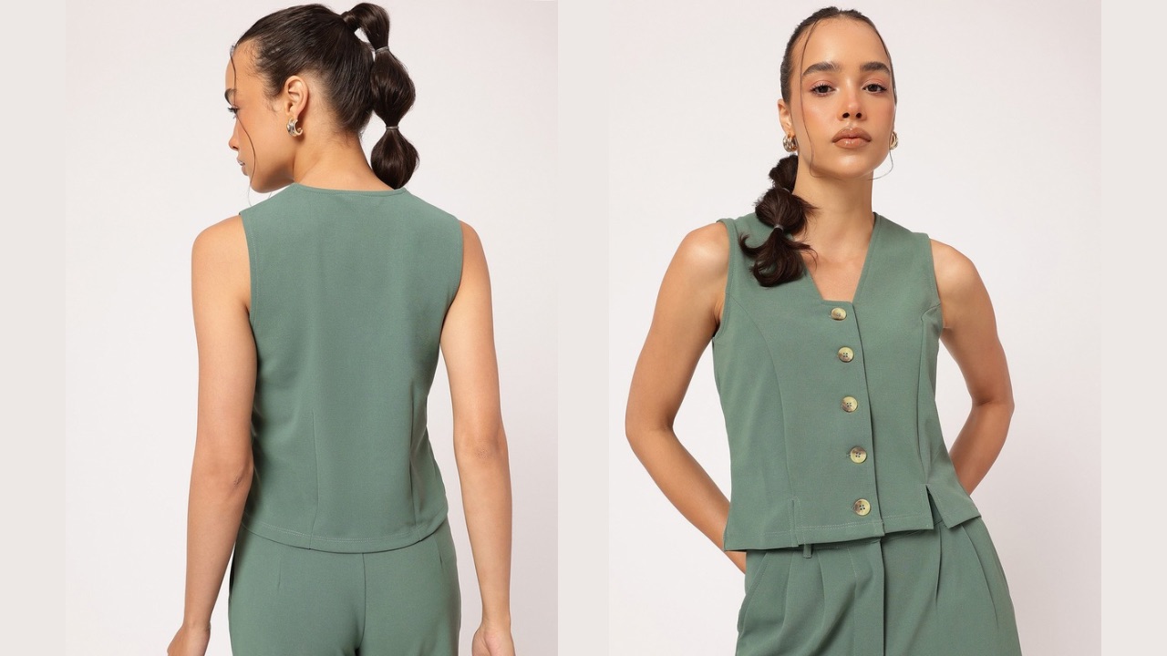 DressBerry 9 To 5 Edit Panelled Waistcoat