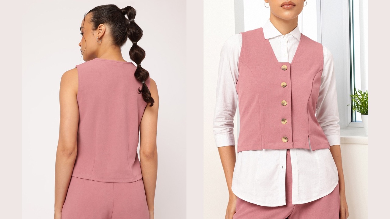 DressBerry Minimalist Chic Panelled Waistcoat