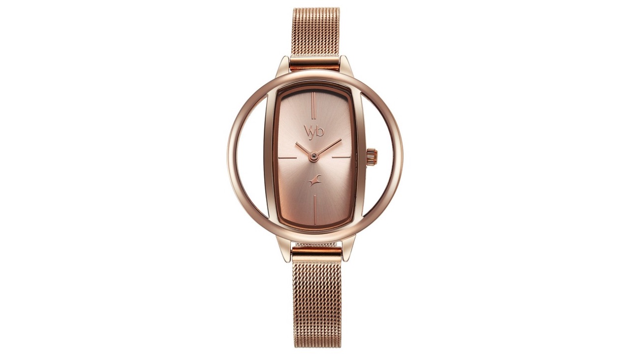 Fastrack Vyb Charmer Women Embellished Dial Bracelet Style Analogue Watch FV60037WM01W