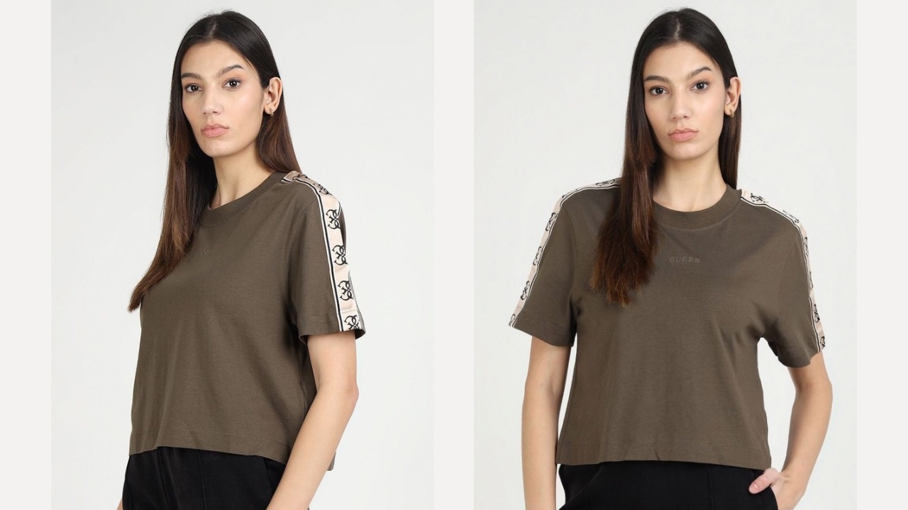 GUESS Women Solid Round Neck T-shirt