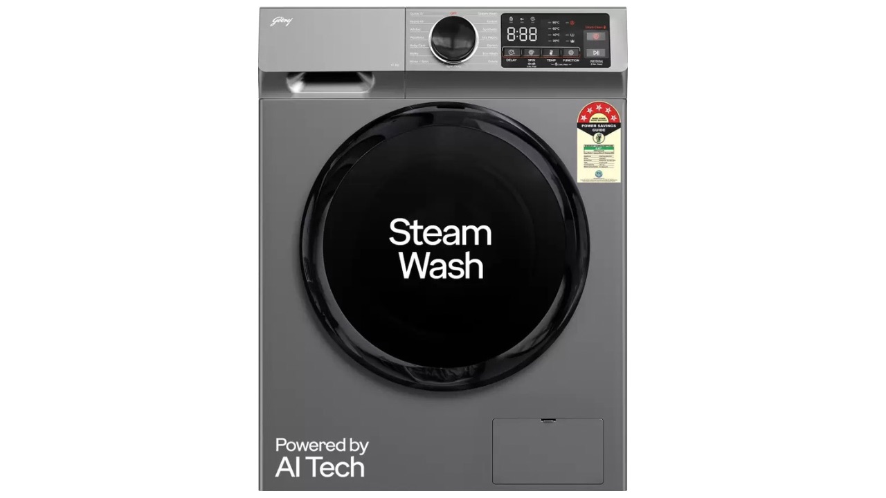 Godrej 10 kg 5 Star, AI Tech, Steam Wash Fully Automatic Front Load Washing Machine with In-built Heater (WFEON CEL 1014 IEBT SLSR)