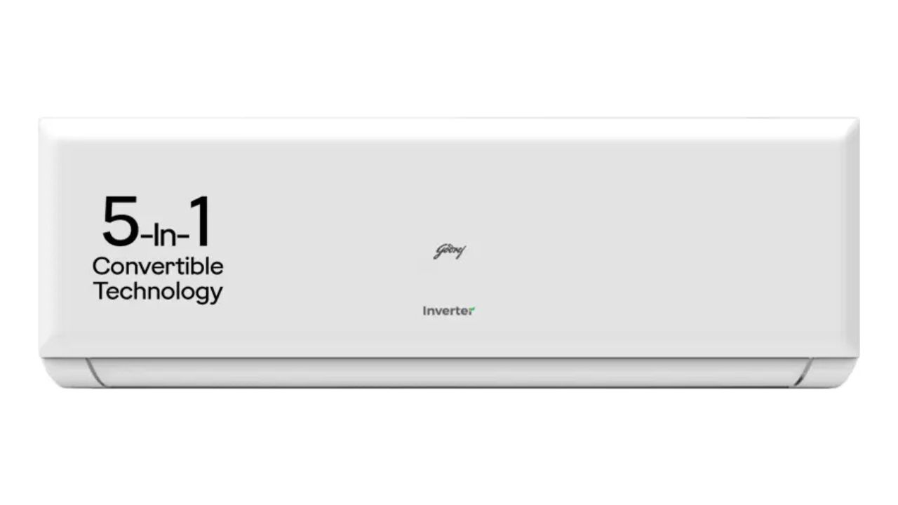 Godrej 5-In-1 Convertible 2024 Model 1.5 Ton 4 Star Split Inverter AC (EI 18PINV4R32 WYP, Copper Condenser)