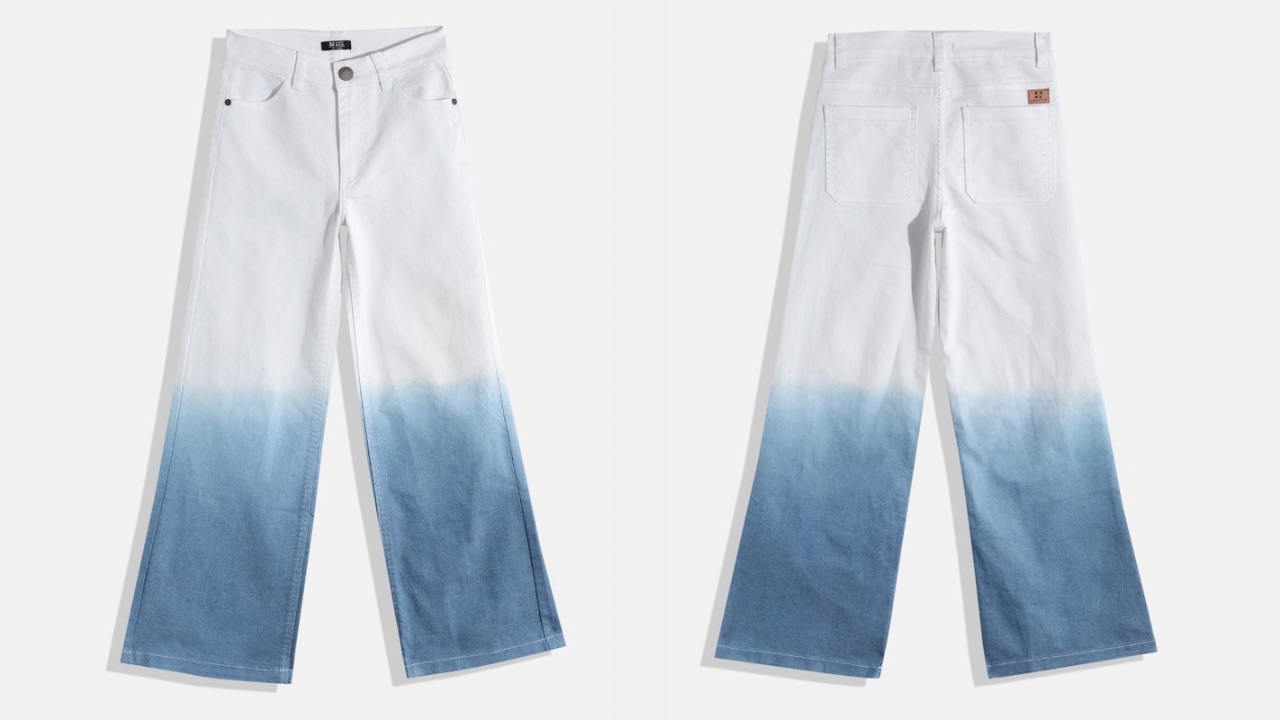 HERE&NOW Girls Flared Heavy Fade Ombre Stretchable Jeans