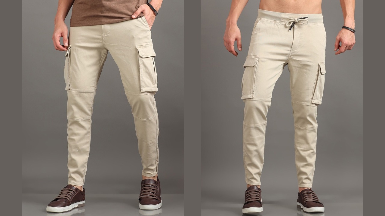 HERE&NOW Men Beige Slim Fit Mid-Rise Cotton Joggers
