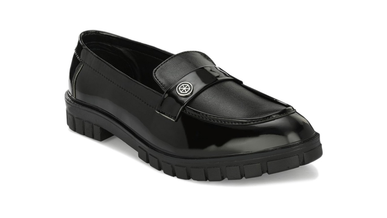 HERE&NOW Men Black Formal Penny Loafers