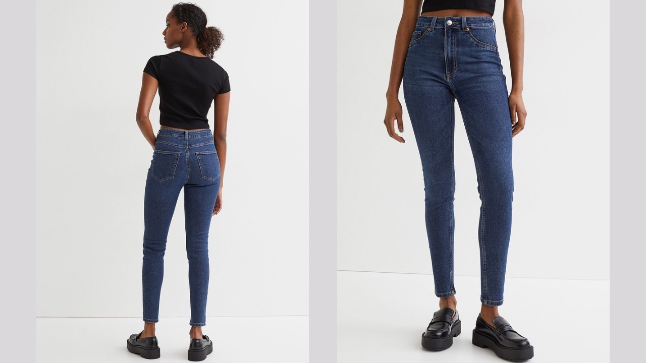 H&M Women Blue Skinny High Jeans