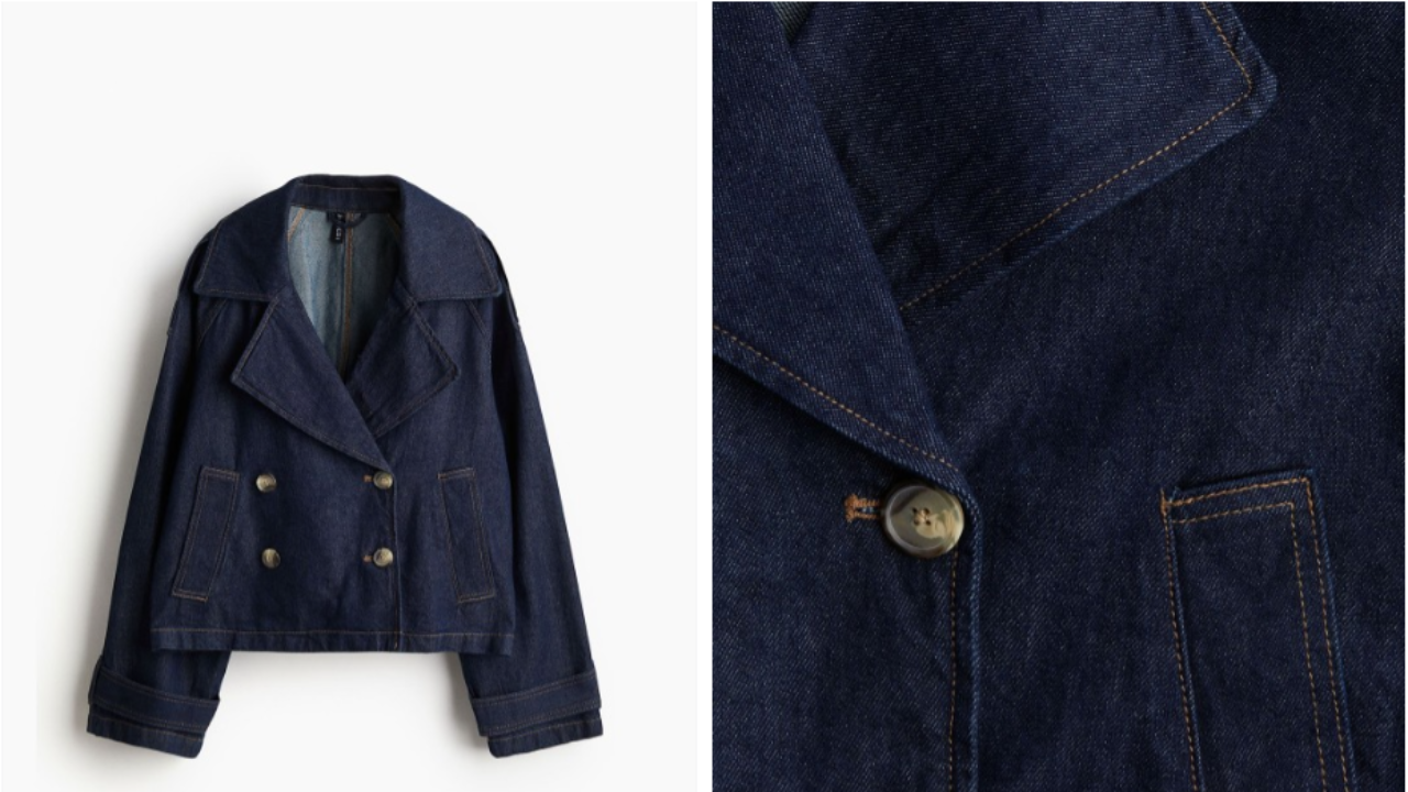 H&M Women Drop Shoulder Short Trench Jacket