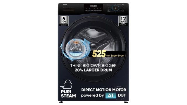 Haier 9 kg AI Fully Automatic Front Load Washing Machine Black  (EFL80-IM12IBIEBK)