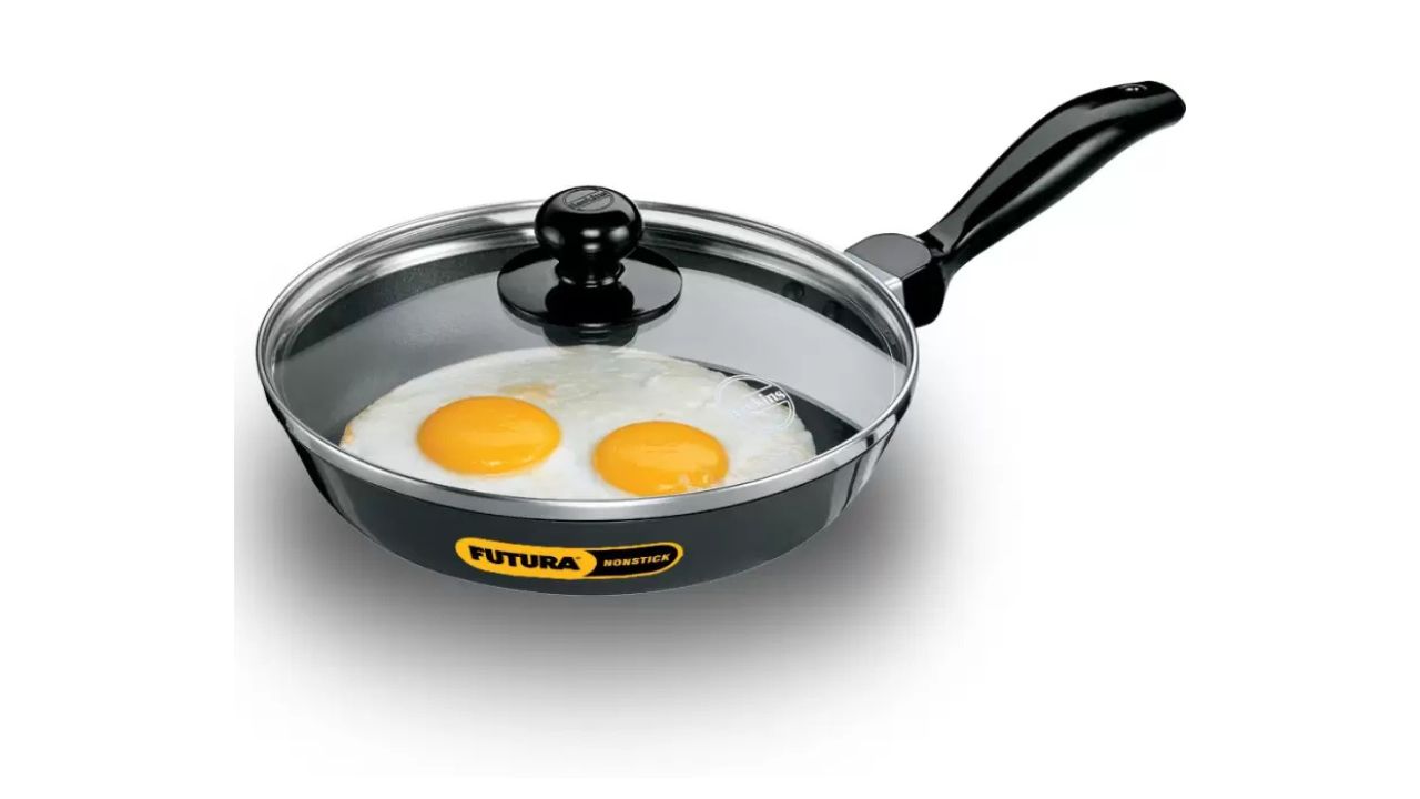 Hawkins Futura Nonstick Frying Pan with Glass Lid (22 cm, 1 L)