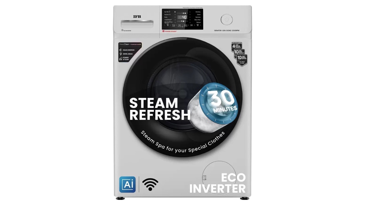 IFB 8 kg 5 Star AI Fully Automatic Front Load Washing Machine with In-built Heater (SENATOR GXN 8012)