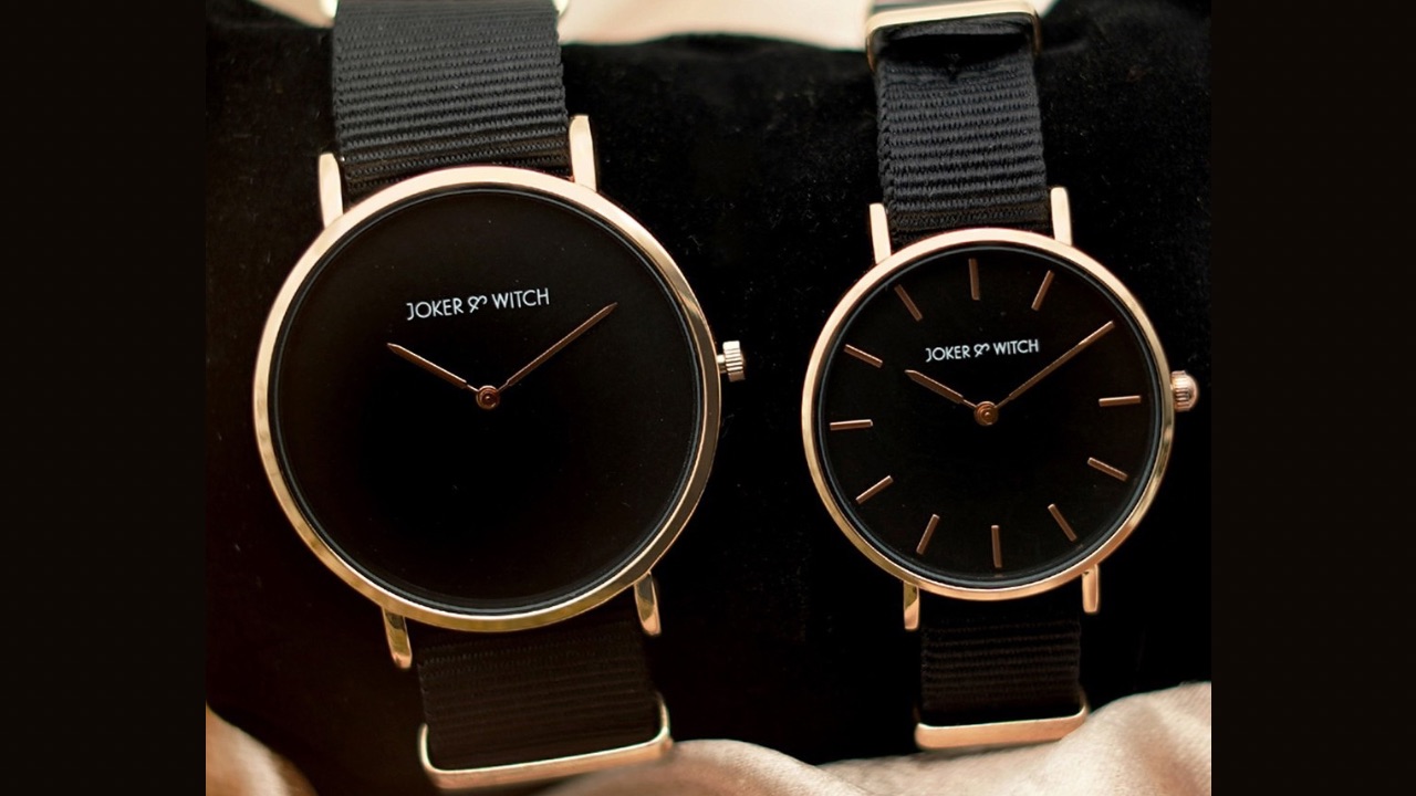 JOKER & WITCH Unisex Set Of 2 Mike & Phoebe Couple Watches Gift Set JWCW97