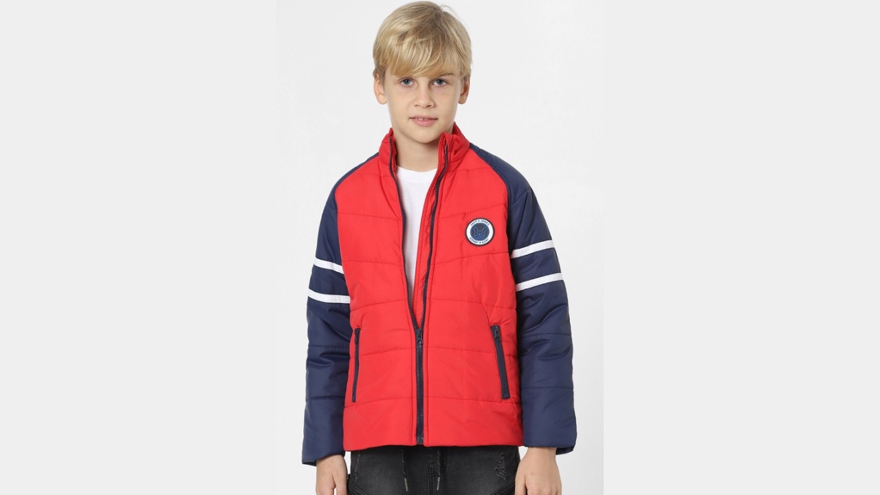 Jack & Jones Junior Boys Red Colourblocked Padded Jacket