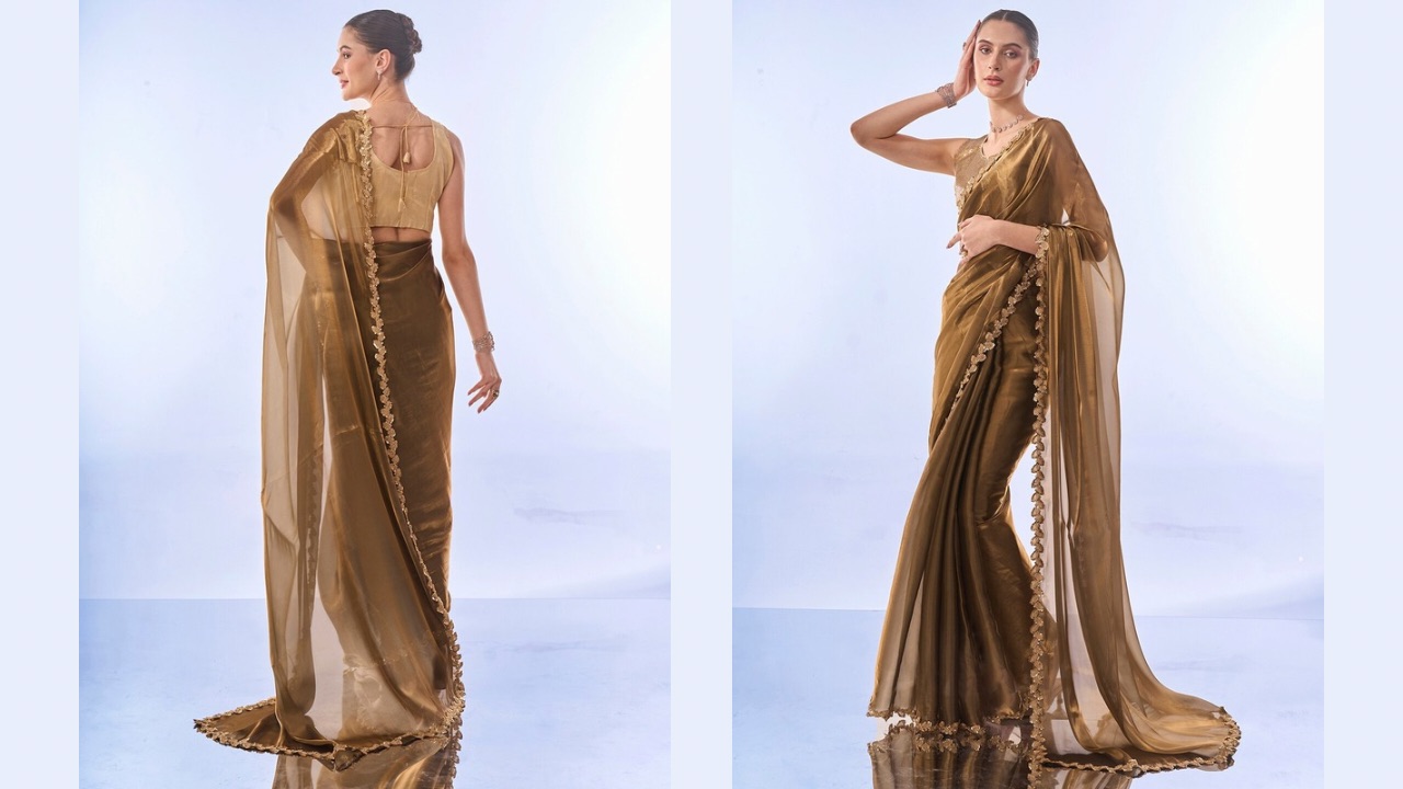 Kalista Sequinned Organza Saree