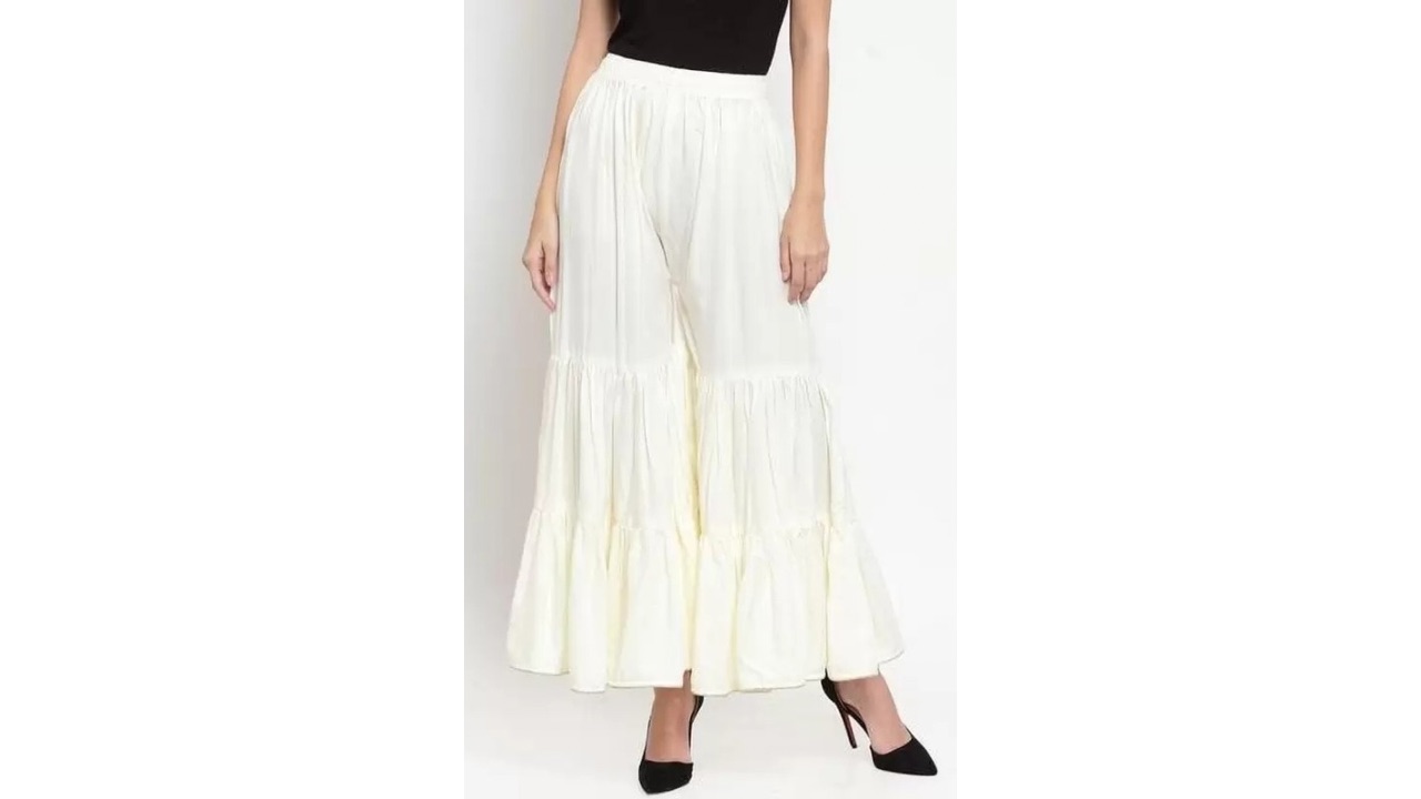 Kesariya Balam Flared Women White Trousers – Elegant and Versatile