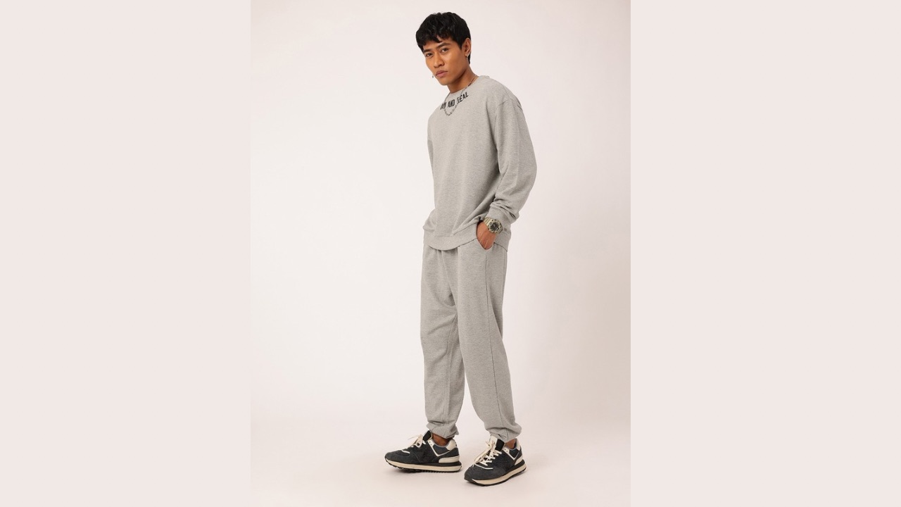 Kook N Keech Urban Relaxed Printed Cotton Terry Sweatshirt With Joggers