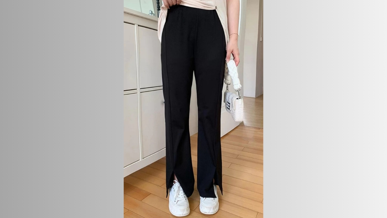 LULU & SKY Women Flared High-Rise Trousers
