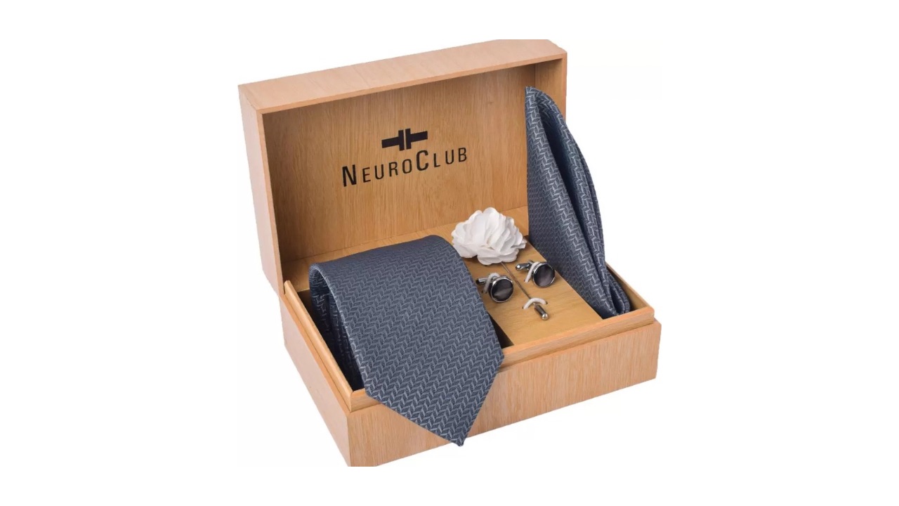 Neuroclub Silk Cufflink Tie Pin Set