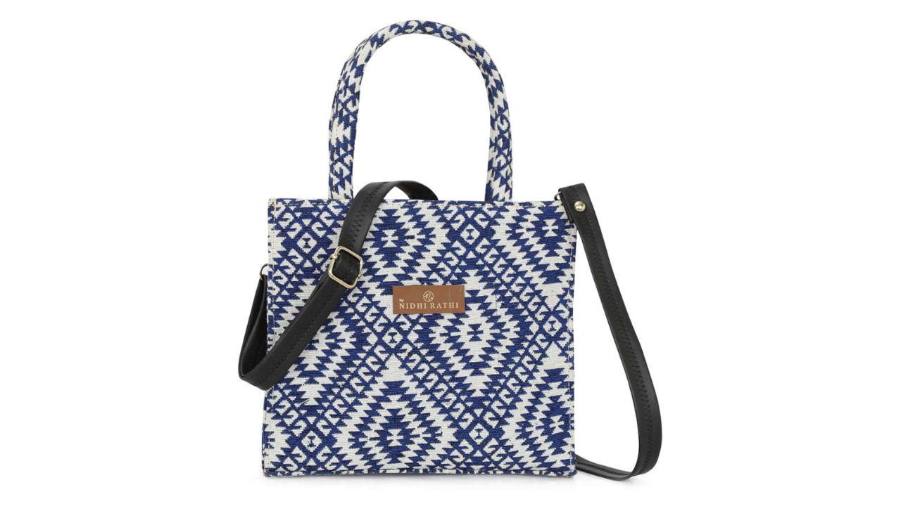 Nidhi Rathi Ethnic Motifs Self Design Structured Tote Bag