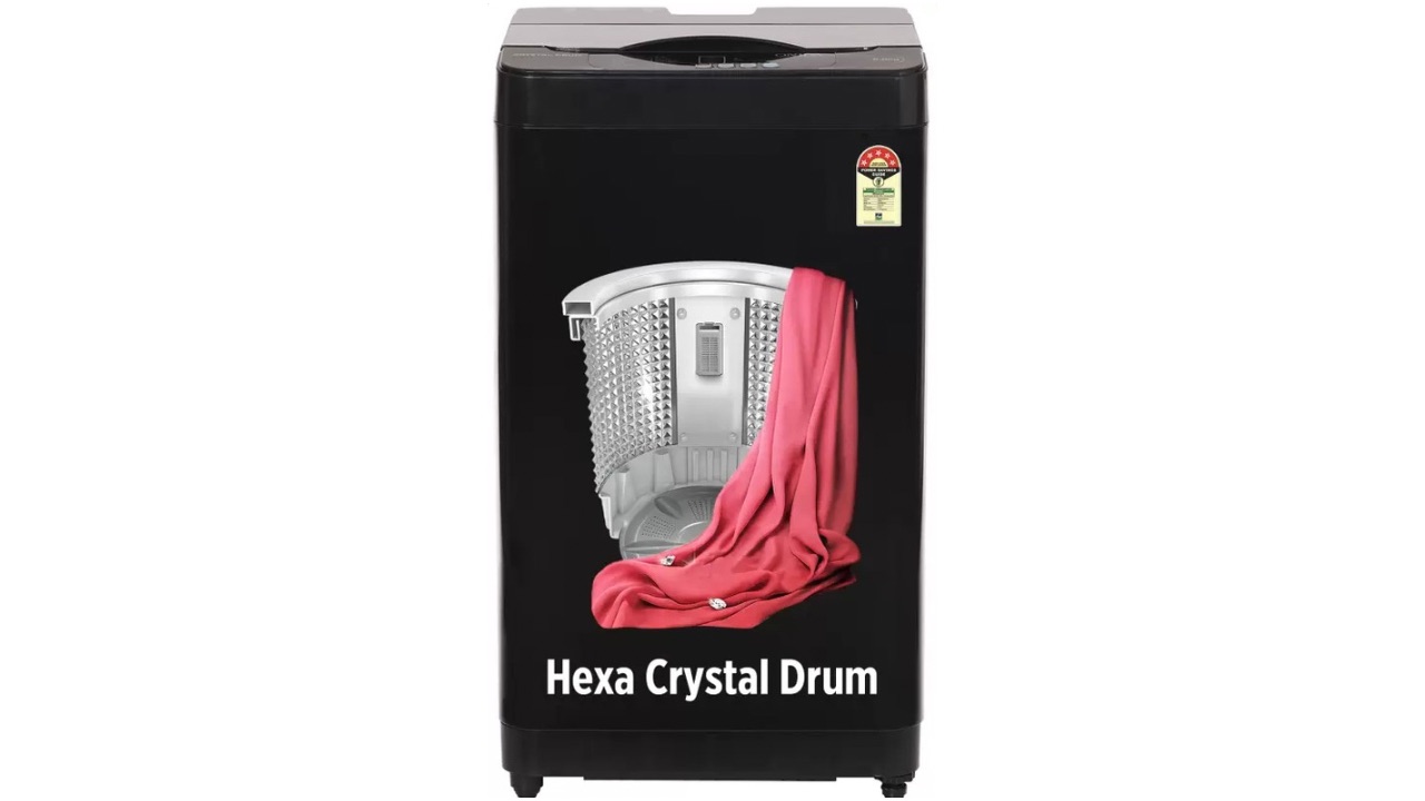 ONIDA 8 kg 5 Star With Hexa Crystal Drum Technology Fully Automatic Top Load Washing Machine Black (T80CMB)