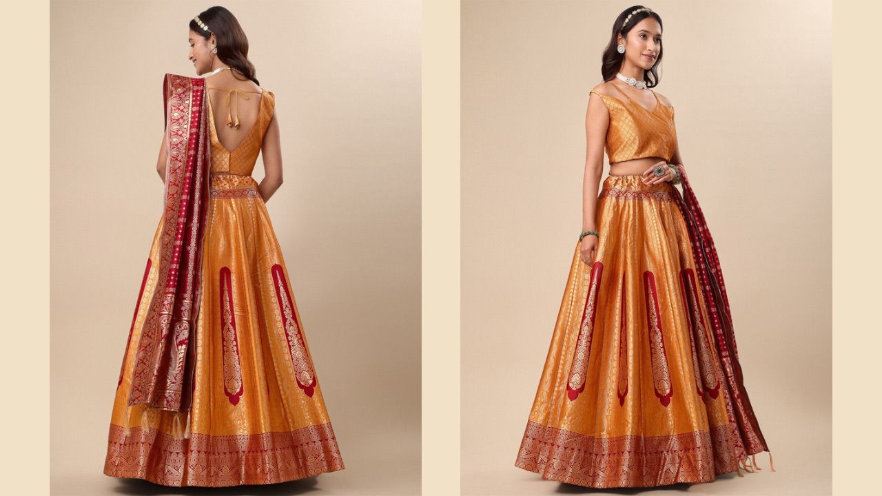 PURVAJA Ready to Wear Lehenga & Unstitched Blouse With Dupatta