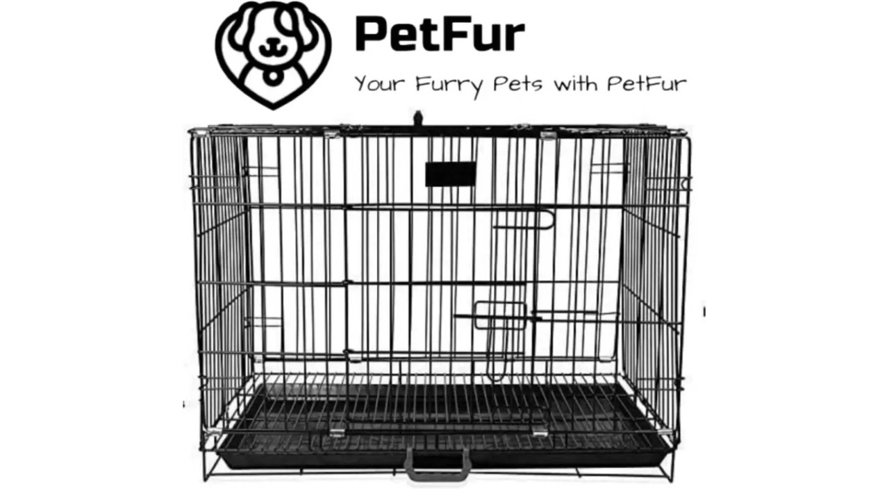 Petfur Coated Iron Cage with Removable Tray