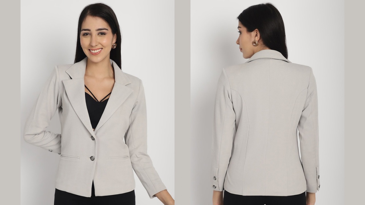 Purple State Notched Lapel Long Sleeves Slim-Fit Single Breasted Formal Blazer
