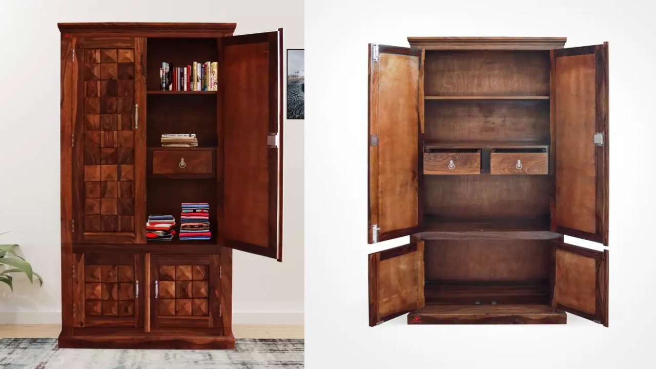 ROOFWOOD Solid Sheesham Wood Wardrobe