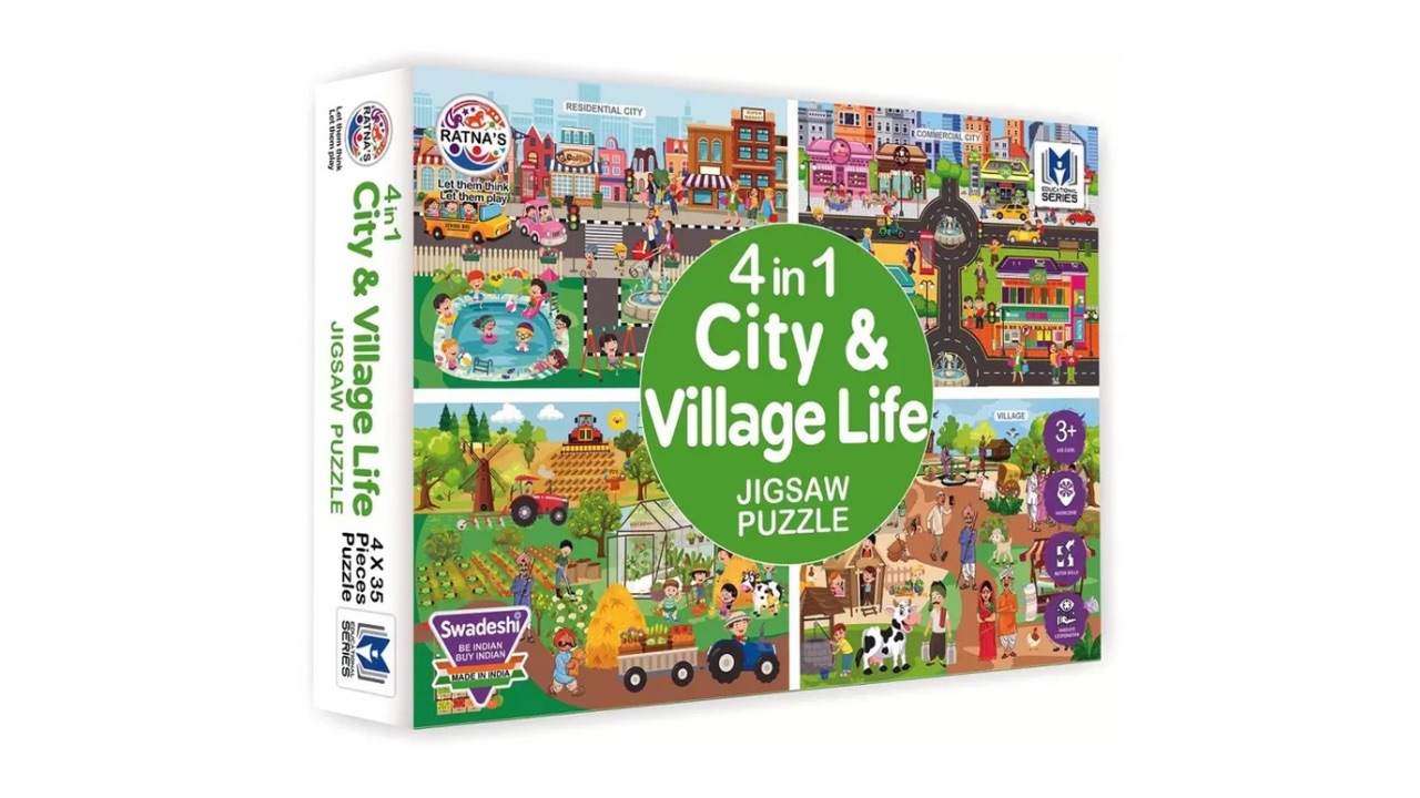 Ratnas City and Village Life Jigsaw Puzzle – 140 Pieces
