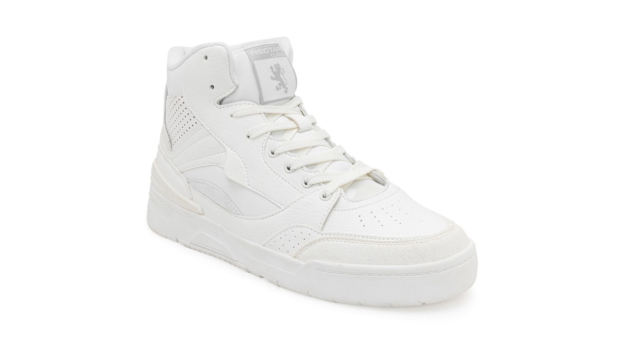 Red Tape Men Round Toe Lace Up High Top Sneakers