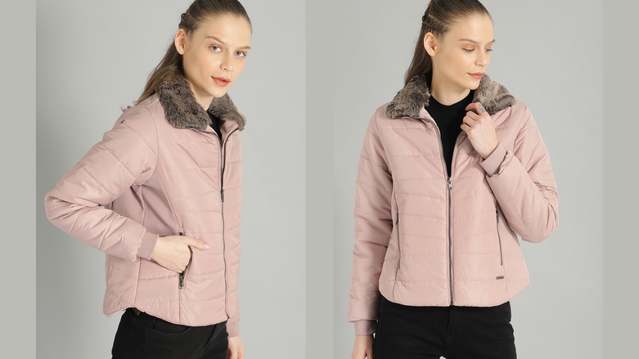 Roadster The Lifestyle Co Women Pink Solid Puffer Jacket