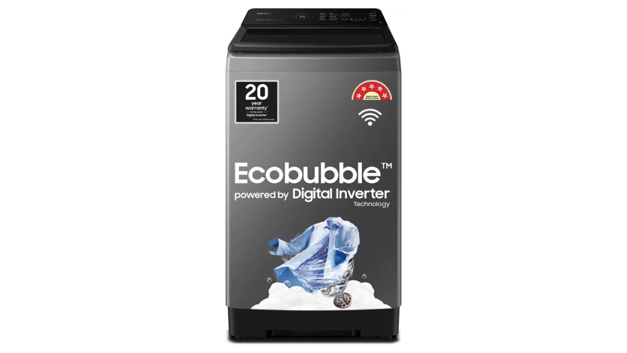 SAMSUNG 9 kg 5 star Fully Automatic Top Load Washing Machine Grey (WA90BG4542BDTL)