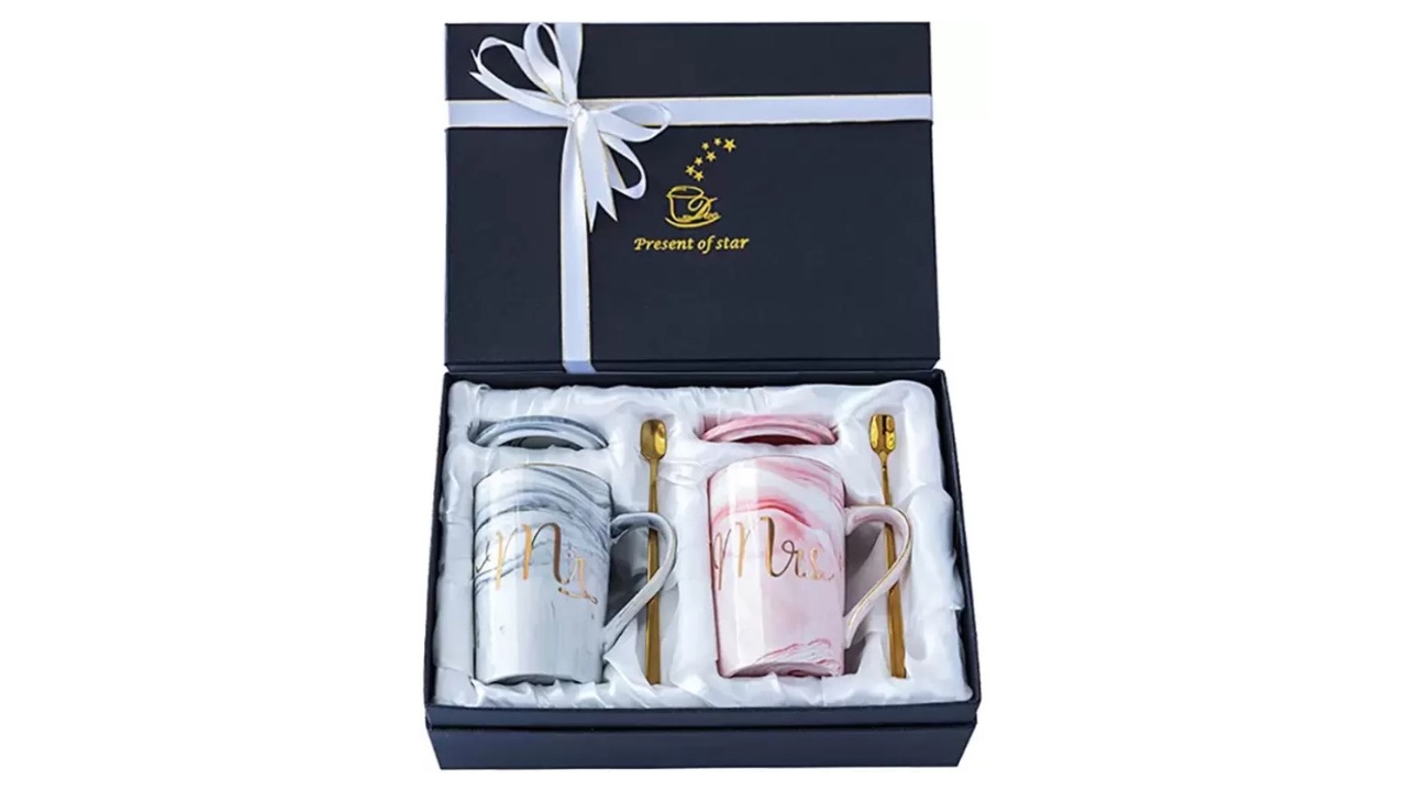 SKYTONE Mr. & Mrs. Couple Cup Set of Ceramic Coffee Mugs
