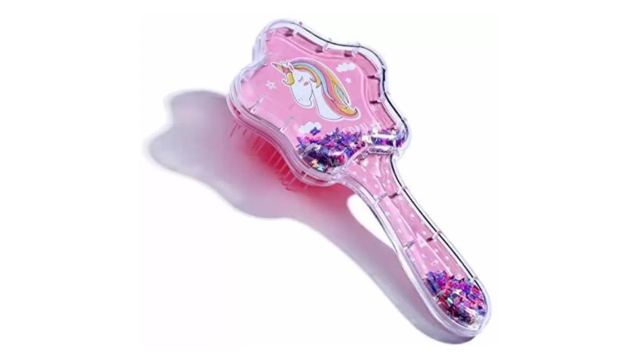 Samvardhan Unicorn Star-Shaped Novelty Glittery Brush & Comb