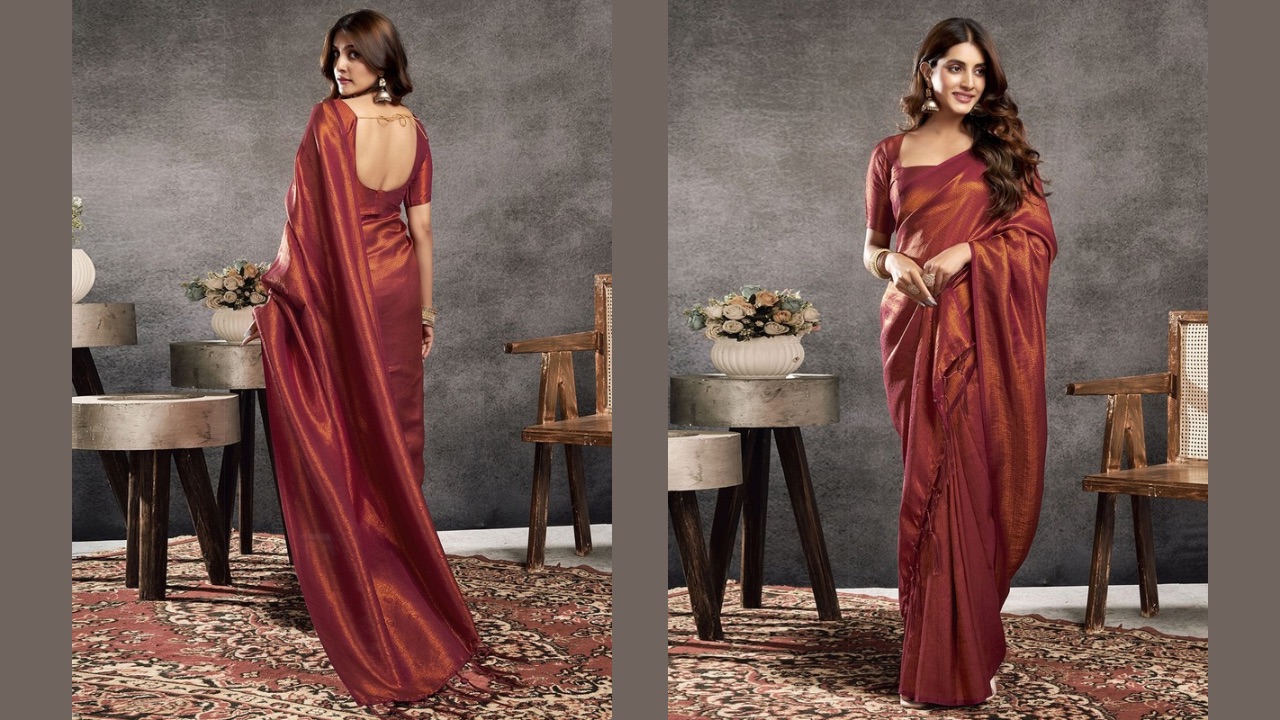 Satrani Woven Design Zari Kanjeevaram Saree