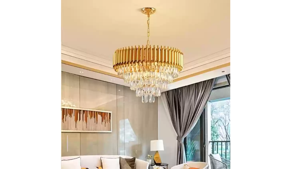 Shreshtha Crystal Gold Chandelier