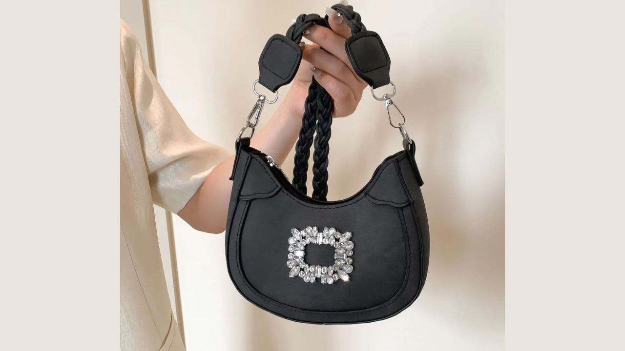 StyleCast Checked Structured Sling Bag with