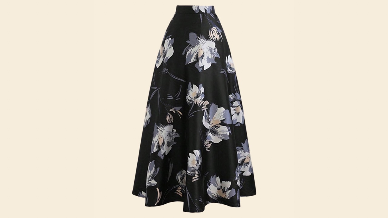 StyleCast Printed Flared Maxi Skirt