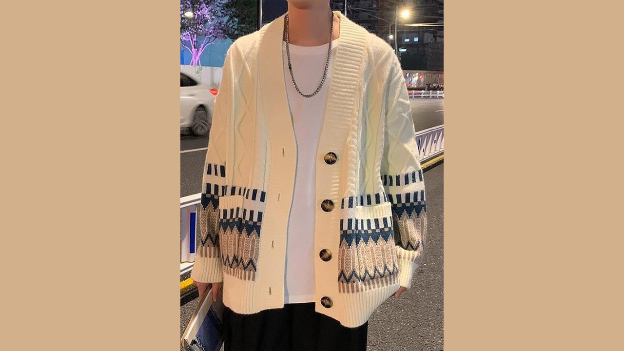 StyleCast x Revolte Men Cable Knit Cardigan